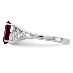 Sterling Silver Rhodium-plated Garnet Ring