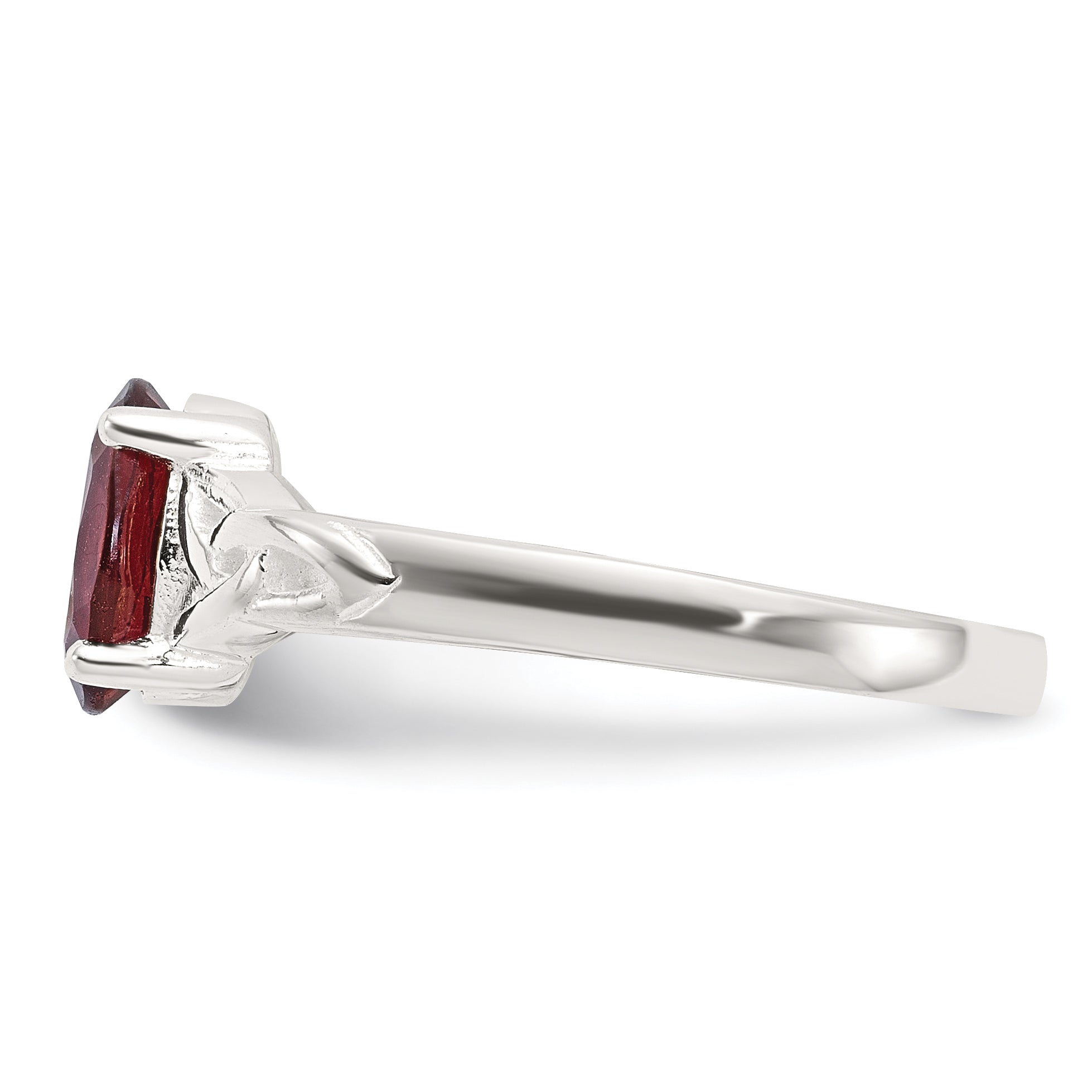 Sterling Silver Polished Garnet Ring