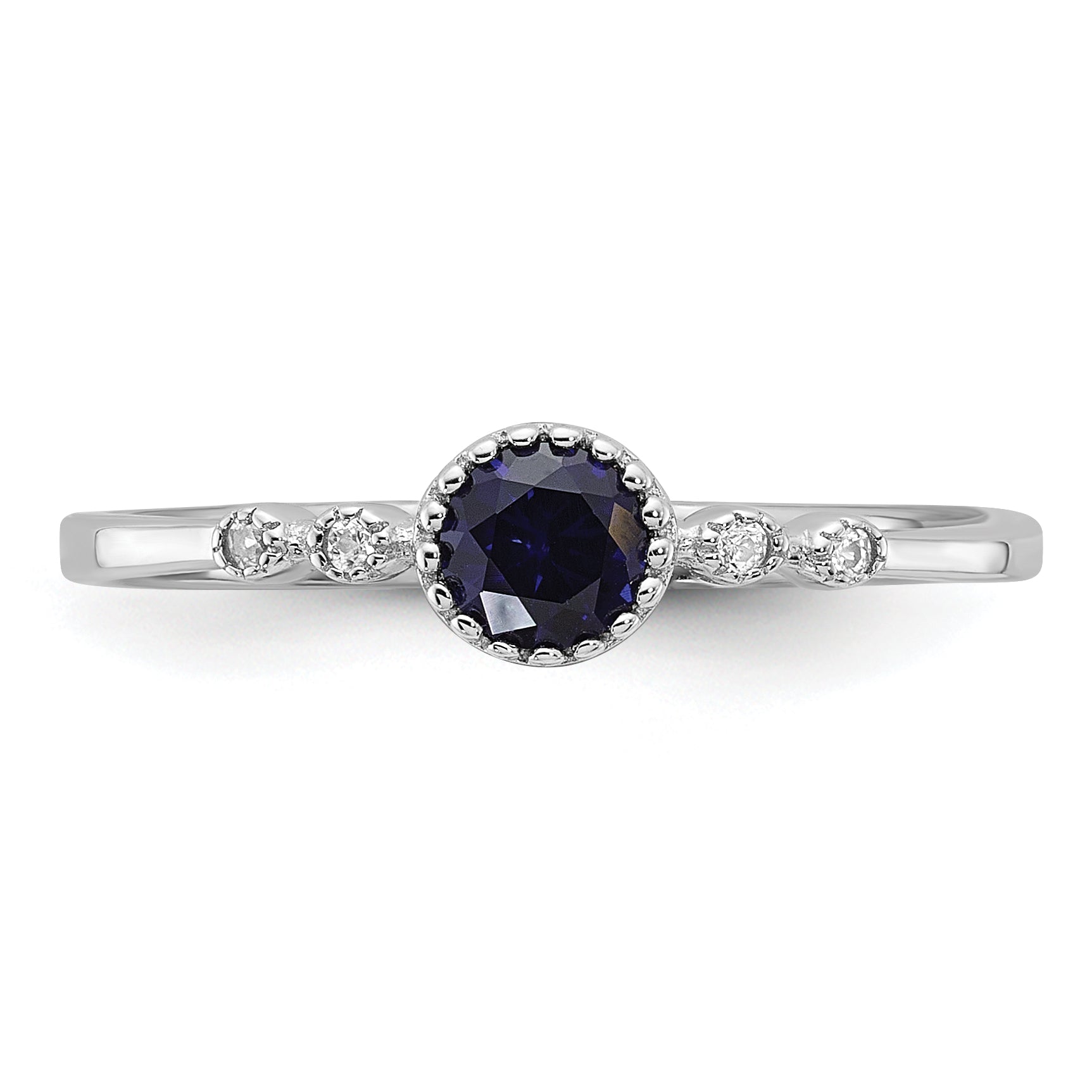 Sterling Silver Rhodium-plated .43CrBlue Spinel .02Cr WSA Ring