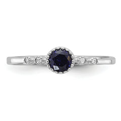 Sterling Silver Rhodium-plated .43CrBlue Spinel .02Cr WSA Ring