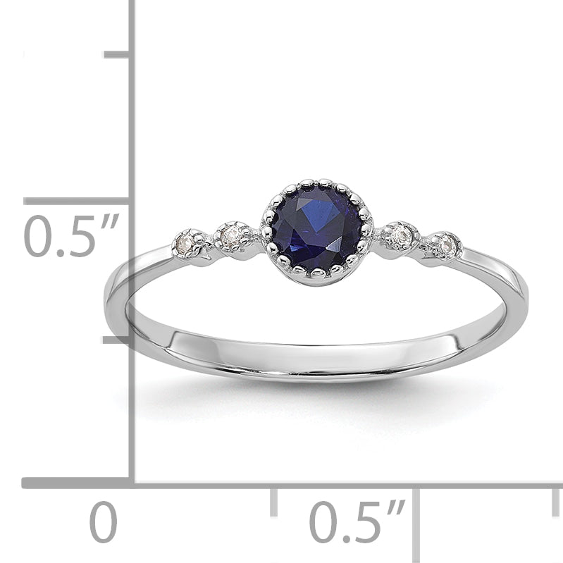 Sterling Silver Rhodium-plated .43CrBlue Spinel .02Cr WSA Ring