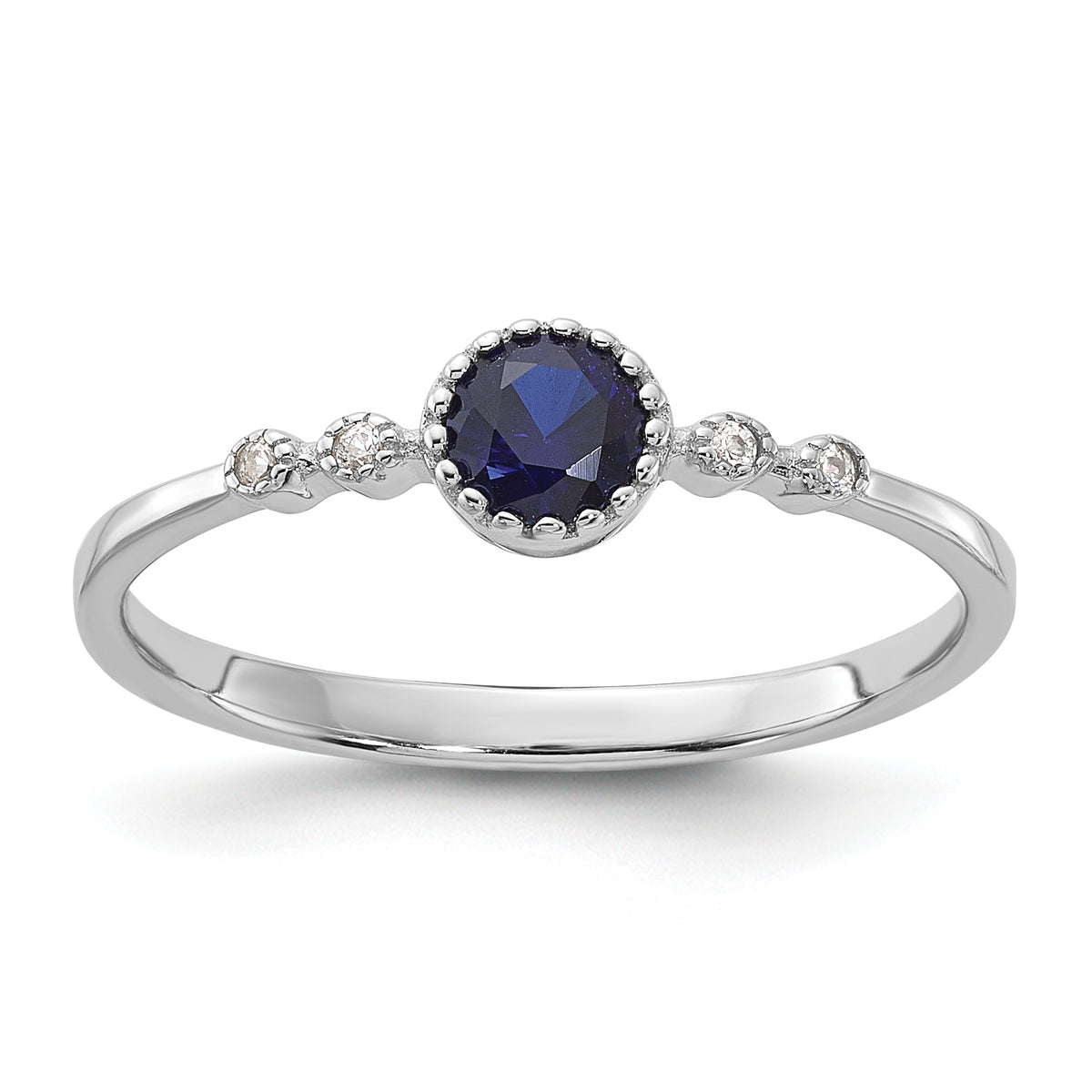 Sterling Silver Rhodium-plated .43CrBlue Spinel .02Cr WSA Ring