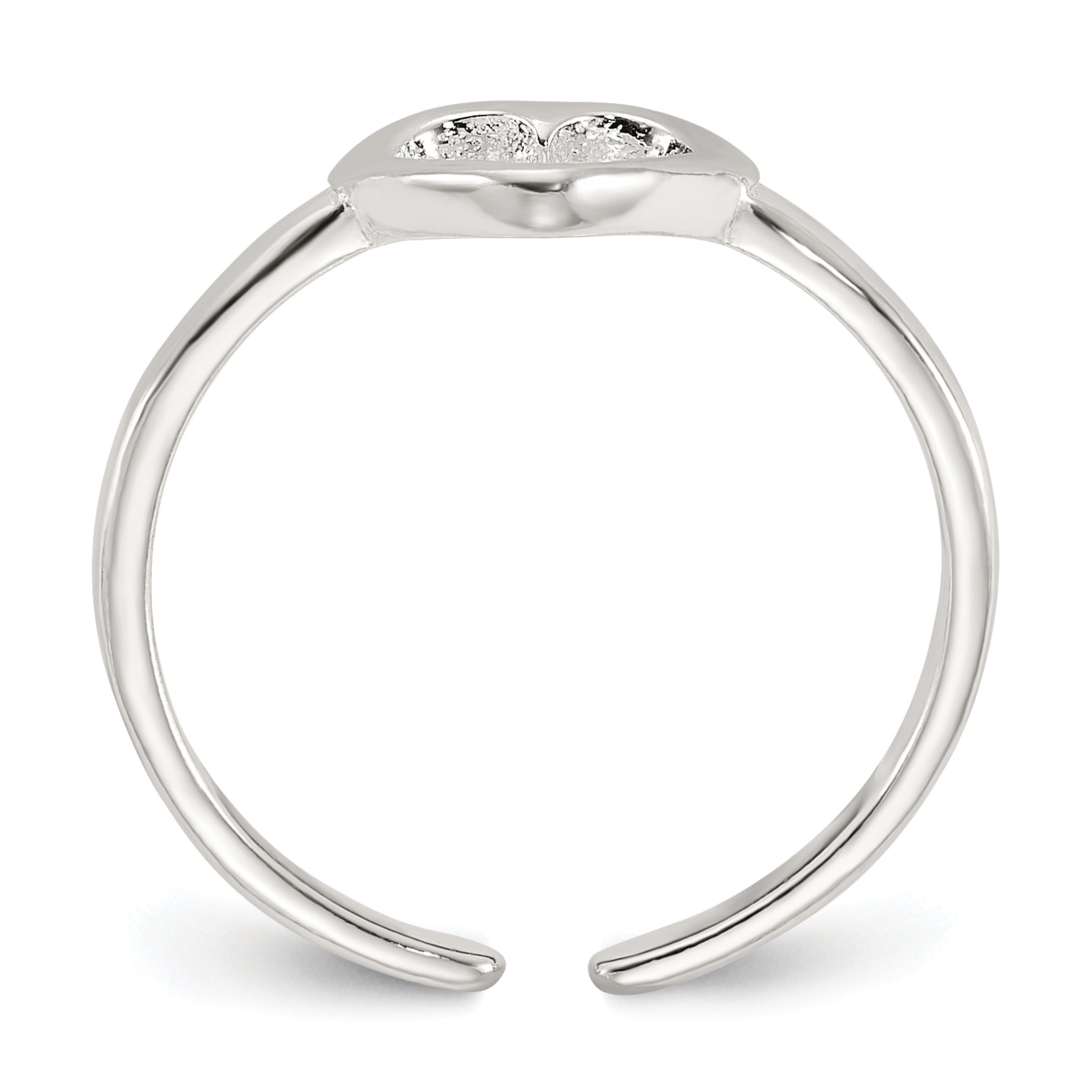 Sterling Silver Polished Heart Toe Ring