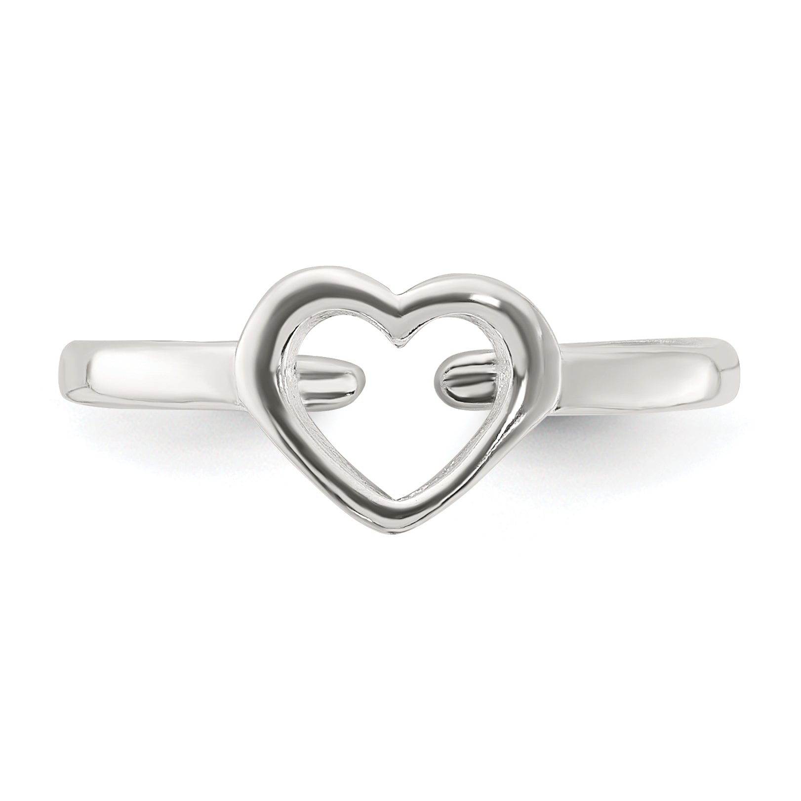 Sterling Silver Polished Heart Toe Ring