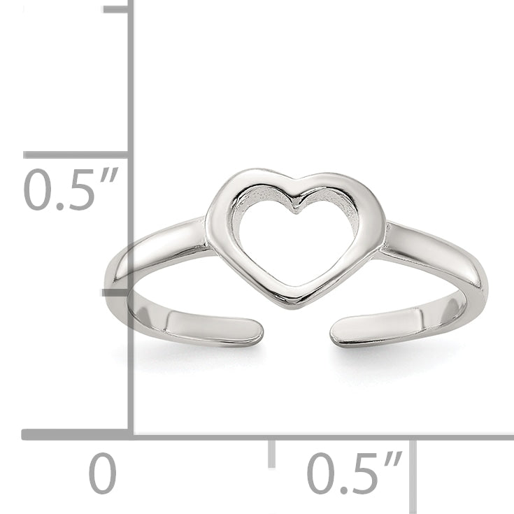 Sterling Silver Polished Heart Toe Ring