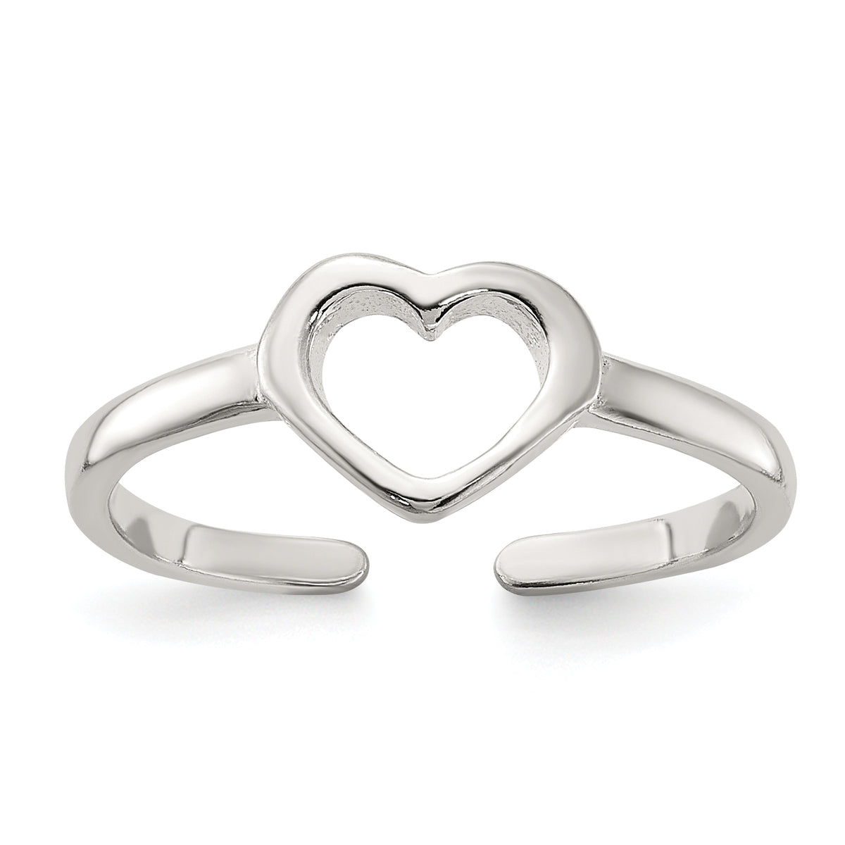 Sterling Silver Polished Heart Toe Ring