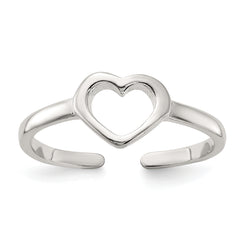 Sterling Silver Polished Heart Toe Ring