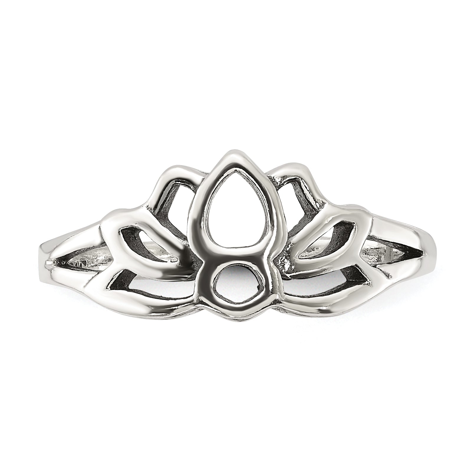 Sterling Silver Antiqued Lotus Flower Toe Ring