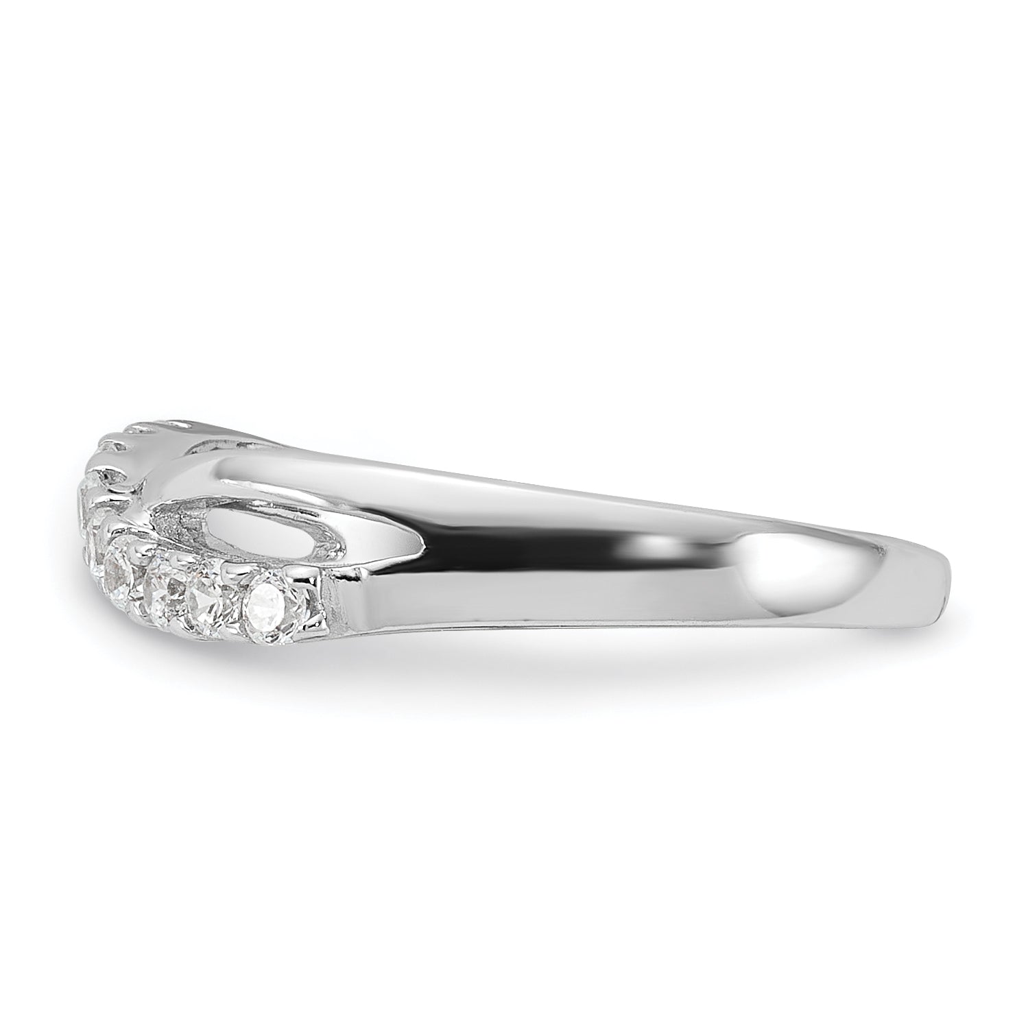 Sterling Silver Rhodium-plated CZ Toe Ring