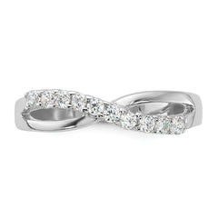 Sterling Silver Rhodium-plated CZ Toe Ring