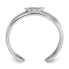 Sterling Silver Rhodium-plated CZ Star Toe Ring