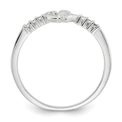 Sterling Silver E-coated CZ Heart Ring