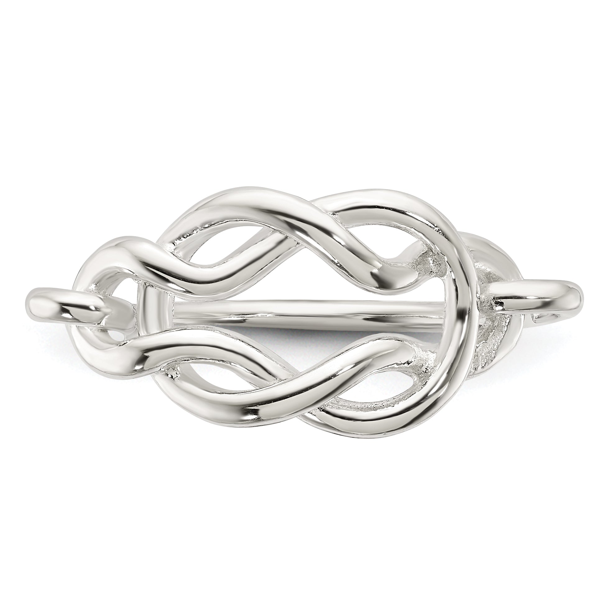 Sterling Silver Polished Double Fancy Knot Ring