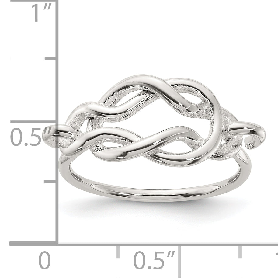 Sterling Silver Polished Double Fancy Knot Ring