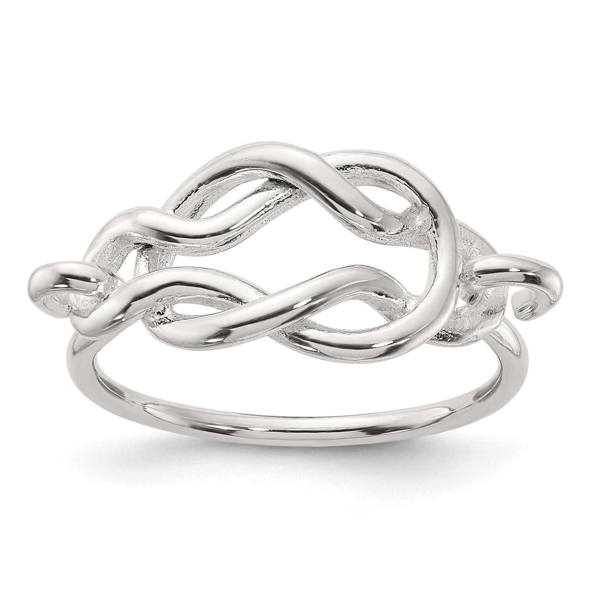 Sterling Silver Polished Double Fancy Knot Ring