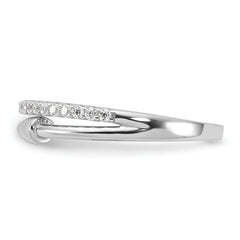 Sterling Silver Rhodium-plated CZ with Open Arrow Band