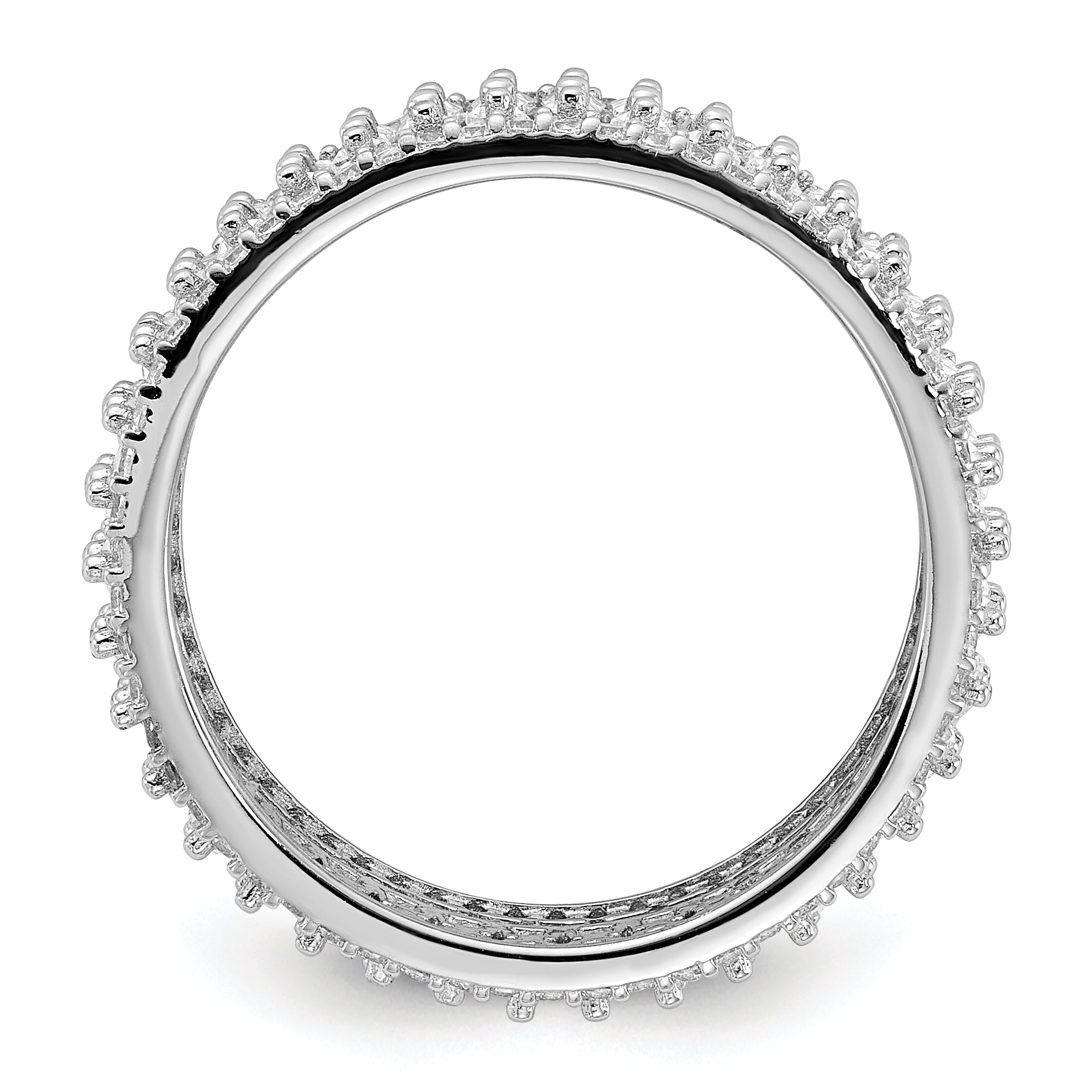 Sterling Silver Rhodium-plated CZ Eternity Band