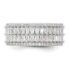 Sterling Silver Rhodium-plated CZ Eternity Band