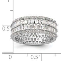 Sterling Silver Rhodium-plated CZ Eternity Band