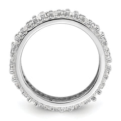 Sterling Silver Rhodium-plated CZ Eternity Band