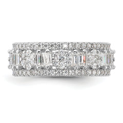 Sterling Silver Rhodium-plated CZ Eternity Band