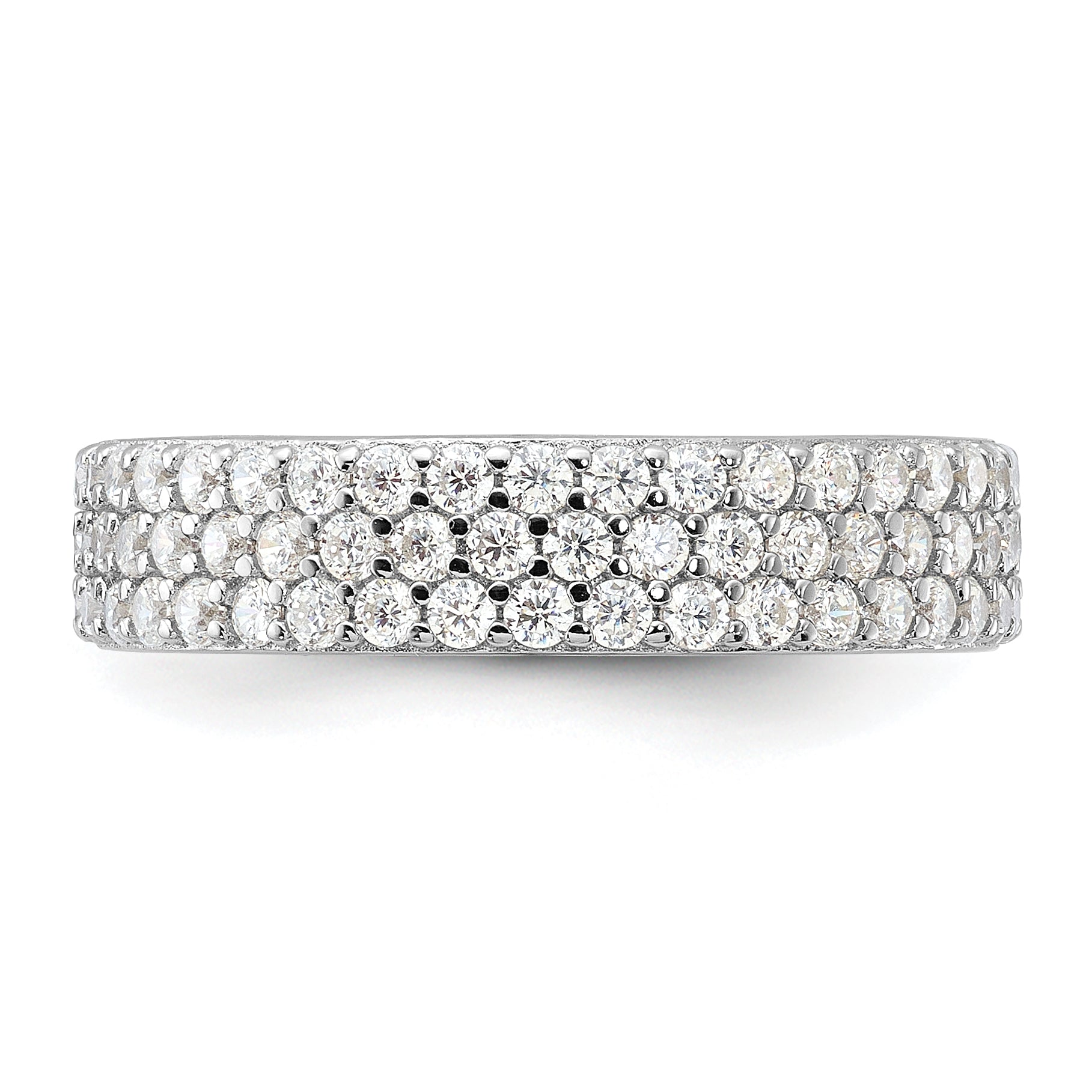 Sterling Silver Rhodium-plated 4mm CZ Eternity Band