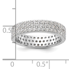 Sterling Silver Rhodium-plated 4mm CZ Eternity Band