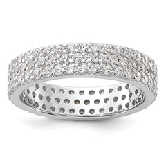 Sterling Silver Rhodium-plated 4mm CZ Eternity Band