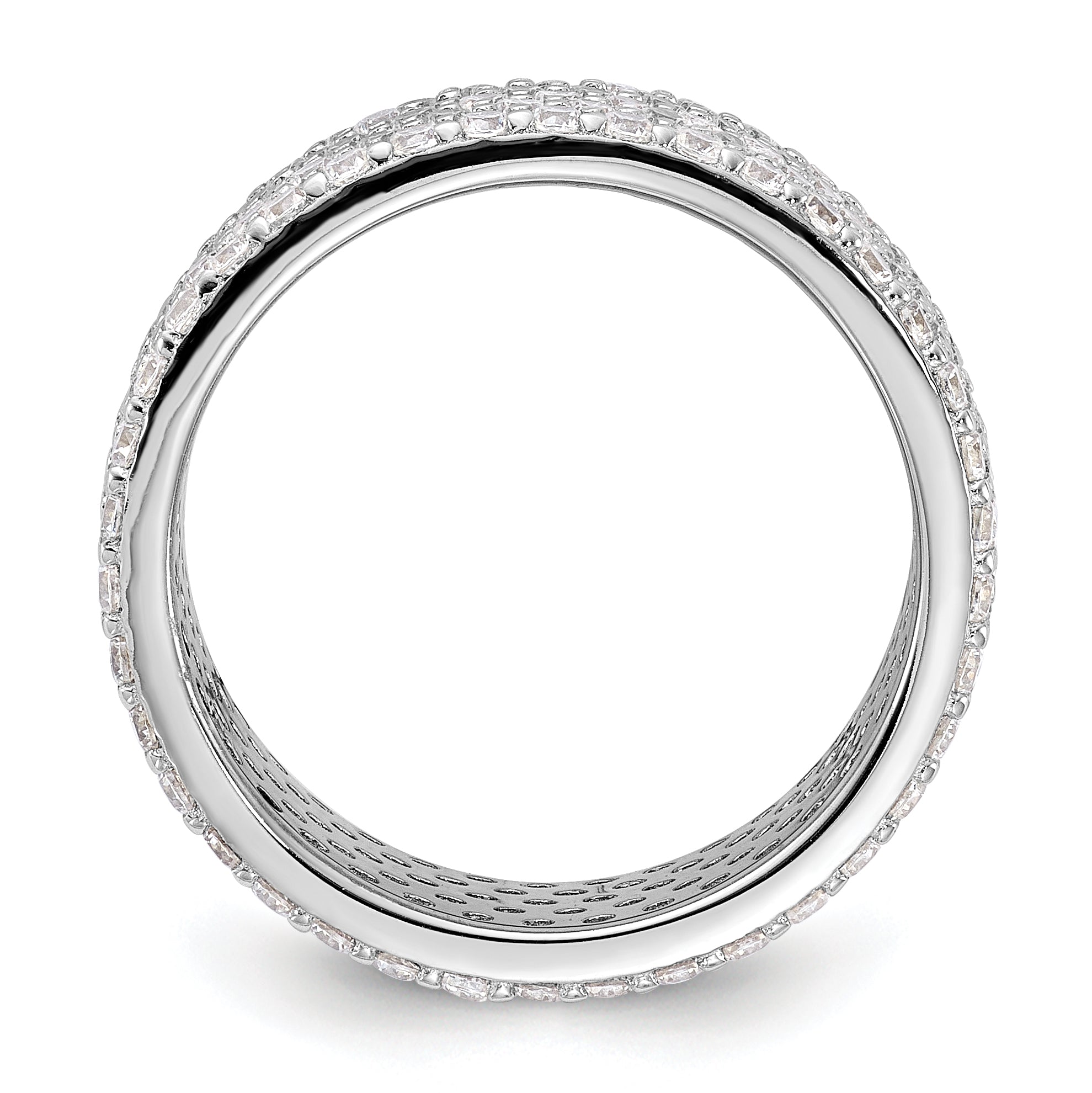 Sterling Silver Rhodium-plated 6mm CZ Eternity Band