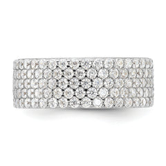 Sterling Silver Rhodium-plated 6mm CZ Eternity Band