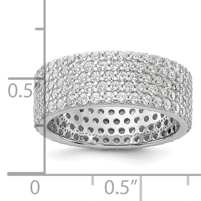 Sterling Silver Rhodium-plated 6mm CZ Eternity Band