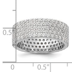 Sterling Silver Rhodium-plated 6mm CZ Eternity Band