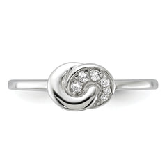 Sterling Silver E-coated CZ Ring