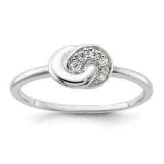 Sterling Silver E-coated CZ Ring