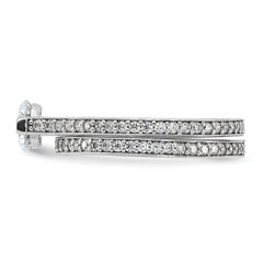 Sterling Silver Rhodium-plated CZ Eternity Engagement Ring and Band Set