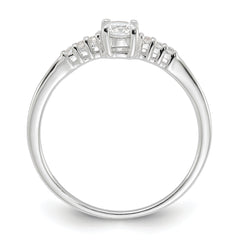 Sterling Silver E-coated CZ Ring