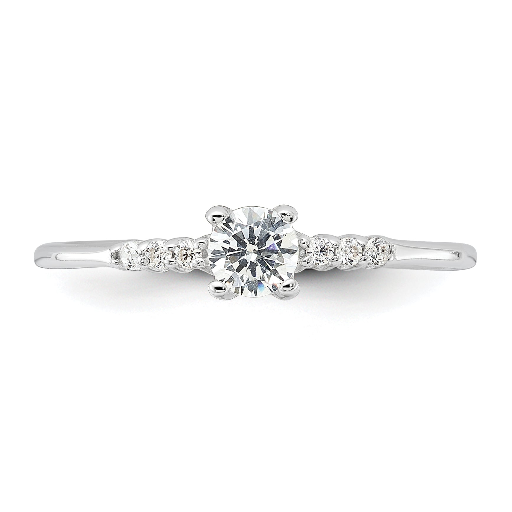 Sterling Silver E-coated CZ Ring