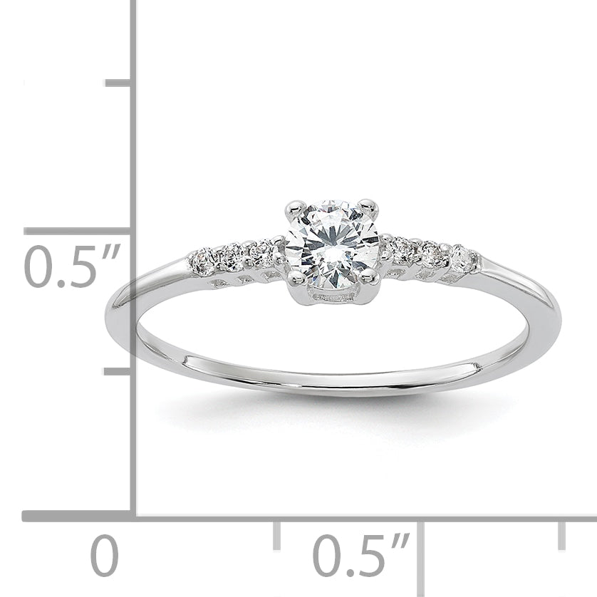 Sterling Silver E-coated CZ Ring