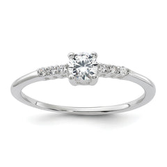 Sterling Silver E-coated CZ Ring