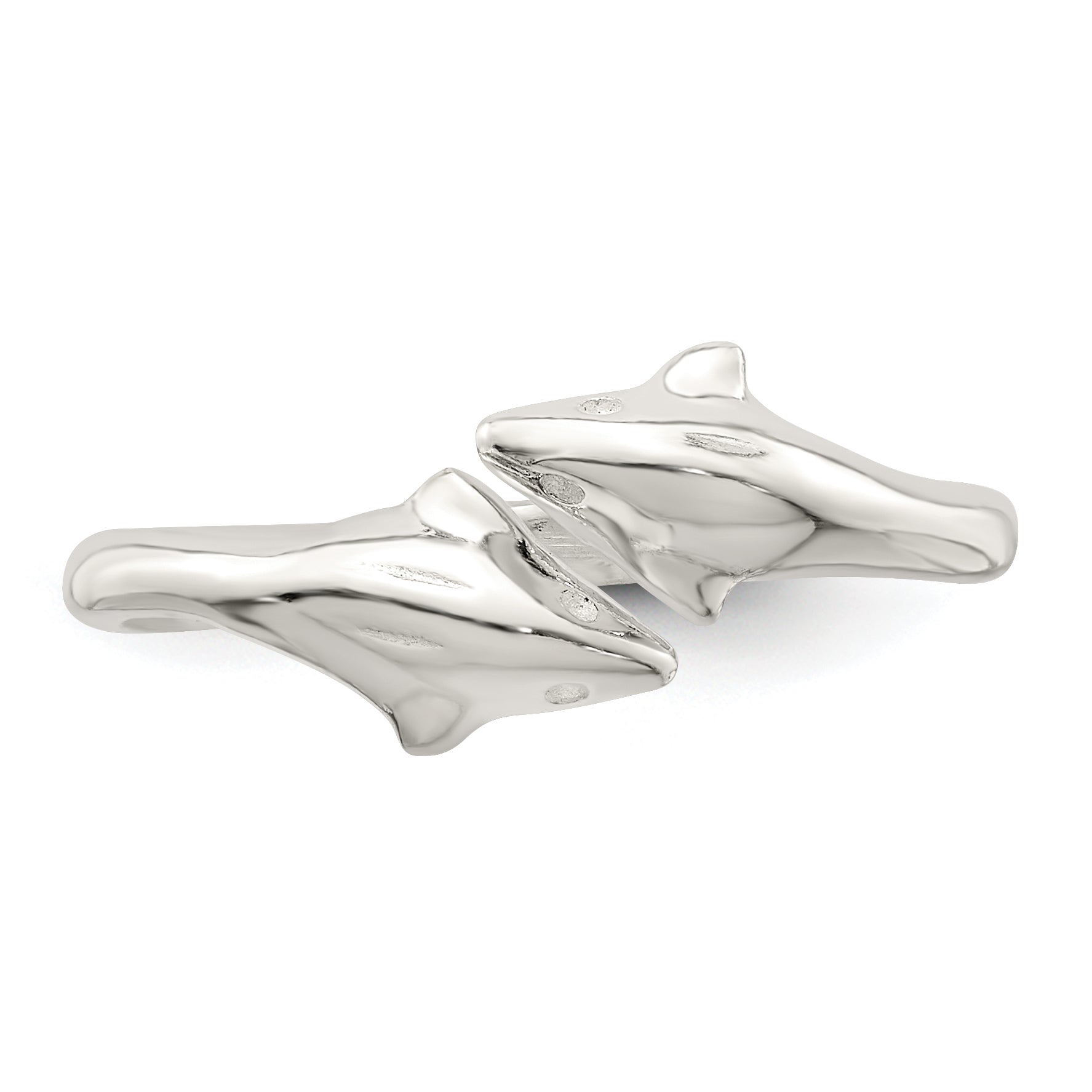 Sterling Silver Polished Dolphin Toe Ring