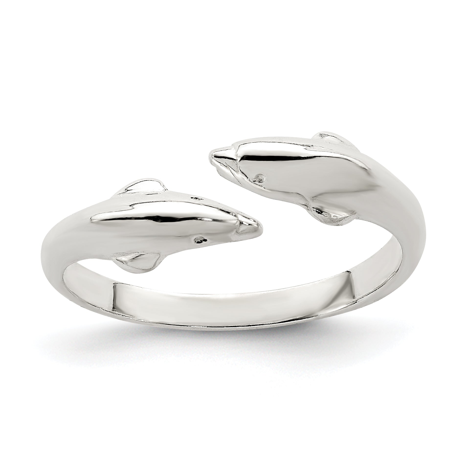 Sterling Silver Polished Dolphin Toe Ring