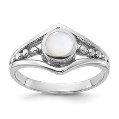 Sterling Silver Rhodium-Plated Polished Mother of Pearl Ring