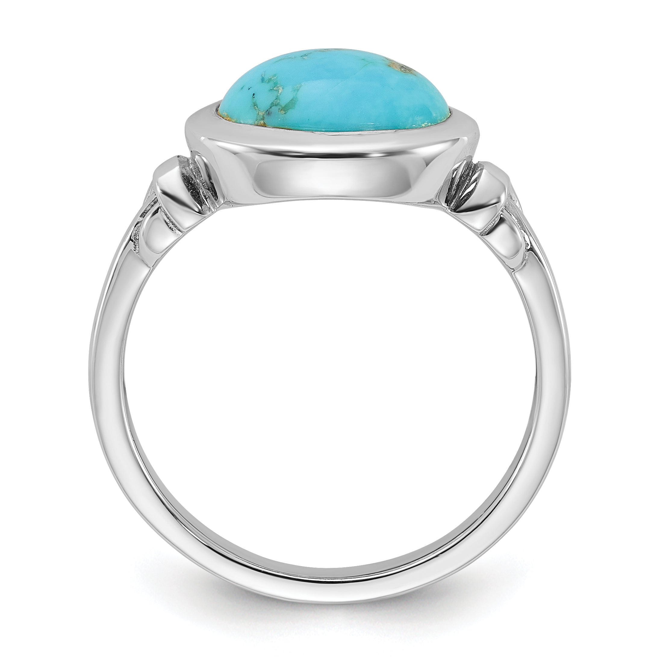 Sterling Silver Rhodium-plated Turquoise Ring