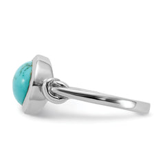 Sterling Silver Rhodium-plated Turquoise Ring