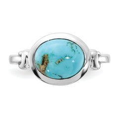 Sterling Silver Rhodium-plated Turquoise Ring