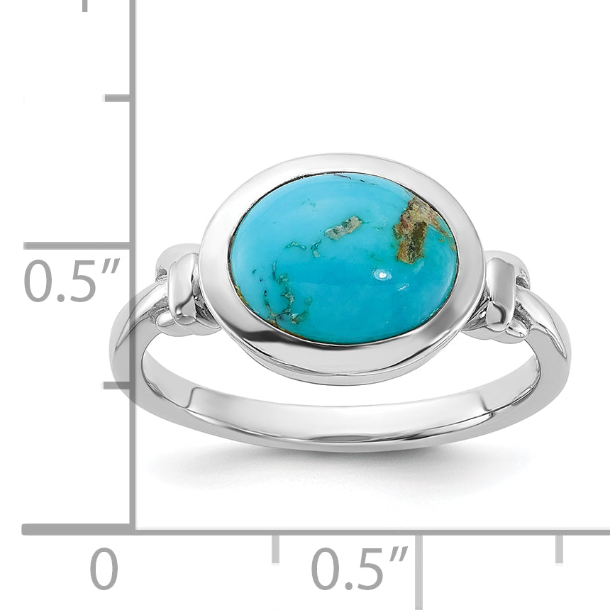 Sterling Silver Rhodium-plated Turquoise Ring