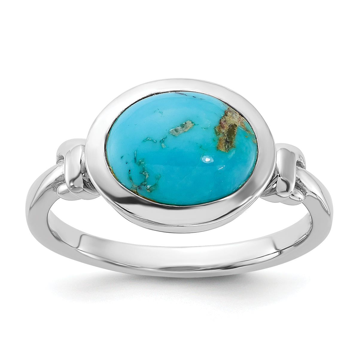 Sterling Silver Rhodium-plated Turquoise Ring