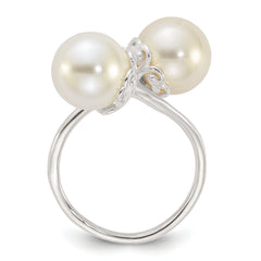 Sterling Silver Polished Synthetic Pearl Ring