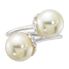 Sterling Silver Polished Synthetic Pearl Ring