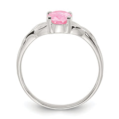 Sterling Silver Polished Pink CZ Ring